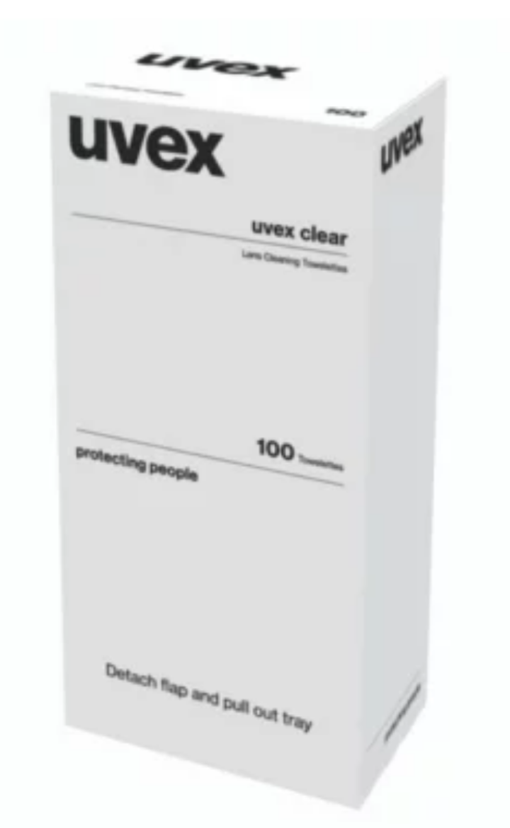 Picture of uvex clear lens cleaning towelettes 100 pack (wall or desktop dispenser)