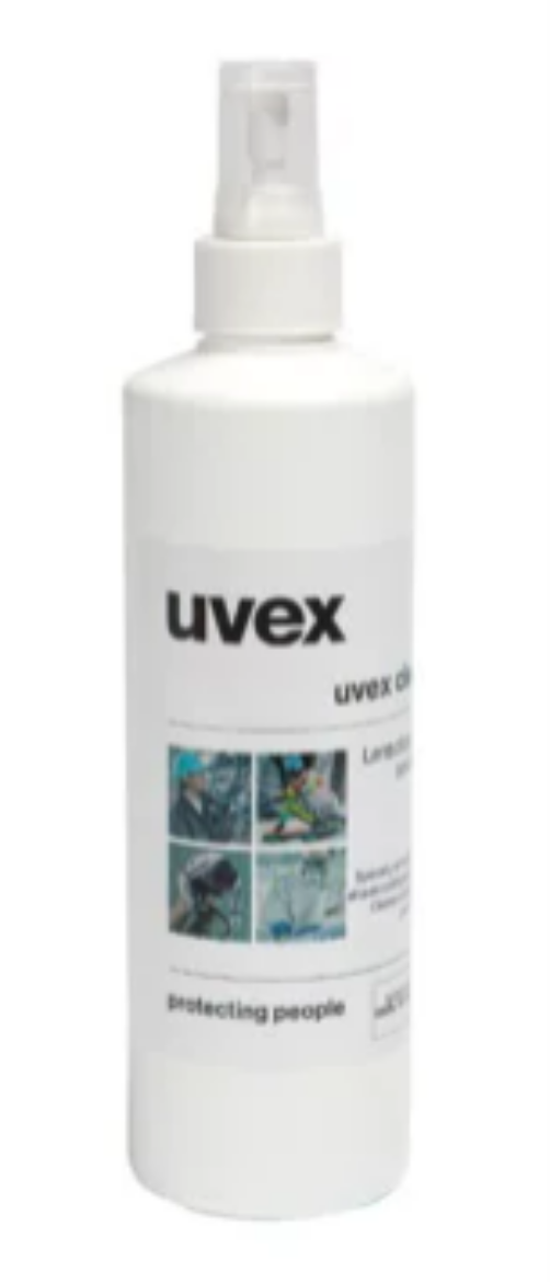 Picture of uvex clear lens cleaning fluid, 500ml bottle