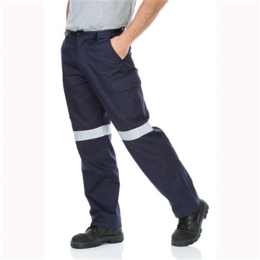 Picture of WORKIT Cotton Drill Taped Cargo Pants | Classic Fit