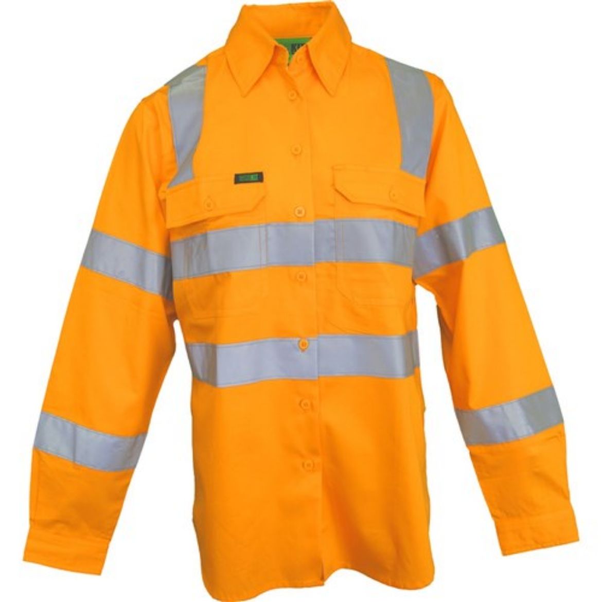 Picture of HI-VIS WOMENS LIGHTWEIGHT VIC RAIL TAPED SHIRT ORANGE