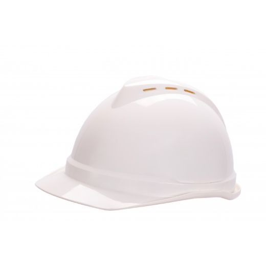 Picture of MSA HARD HAT V-GARD 500, WHITE 6 PT VENTED PUSH-KEY SUSPENSION