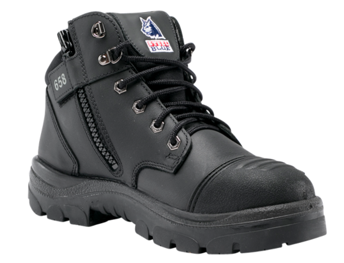 Picture of STEEL BLUE PARKES ZIP SCUFF CAP SAFETY BOOT