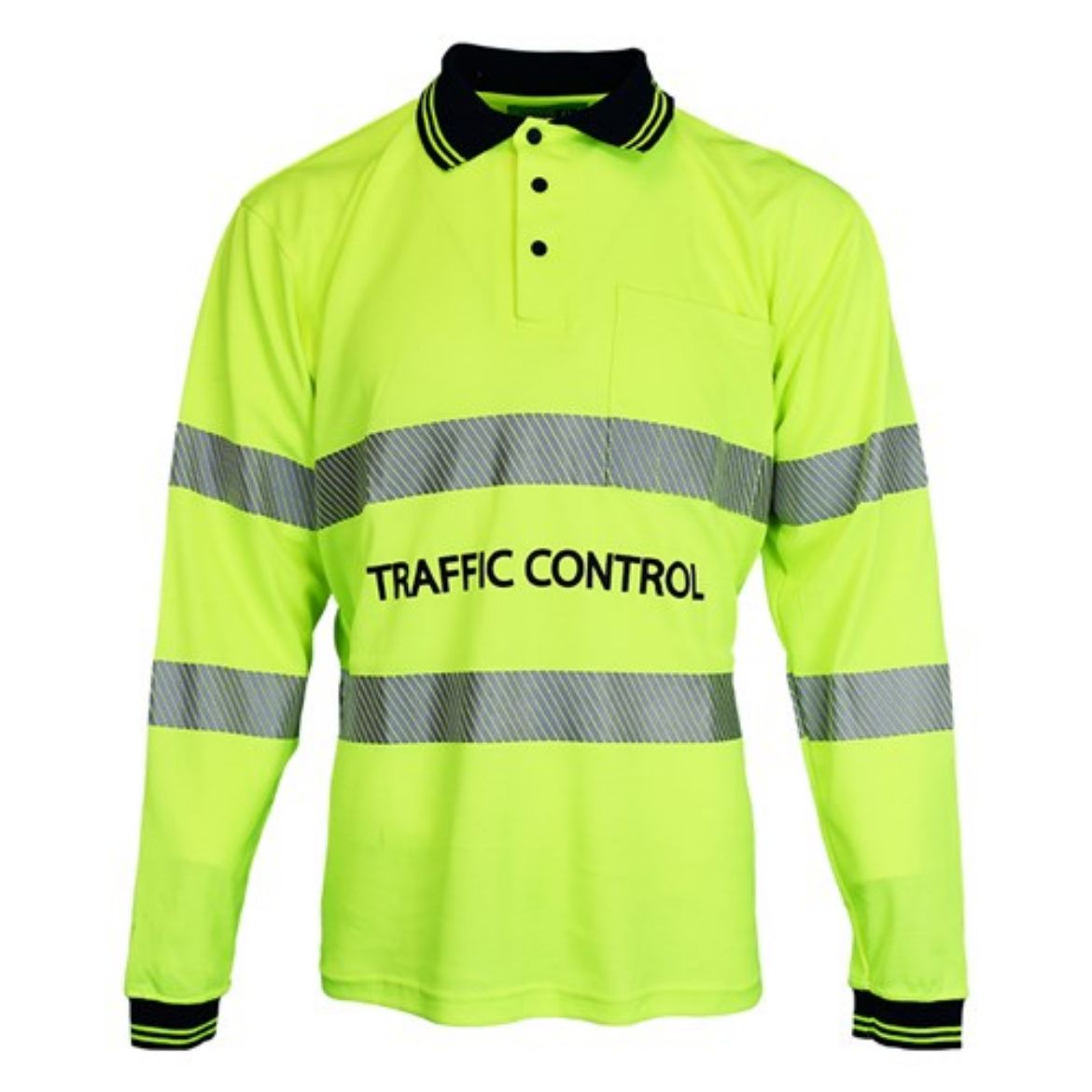 Picture of Hi-Vis Long Sleeve Poly Cotton Back Taped Polo Shirt | Traffic Control