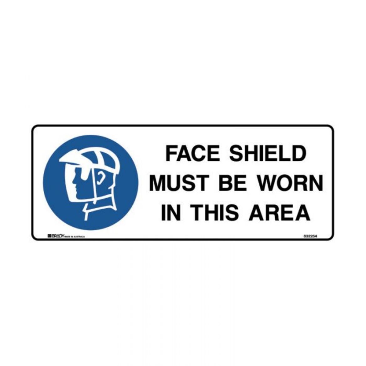 Picture of Mandatory Sign - Face Shield Must Be Worn in This Area (Metal) H180mm x W450mm