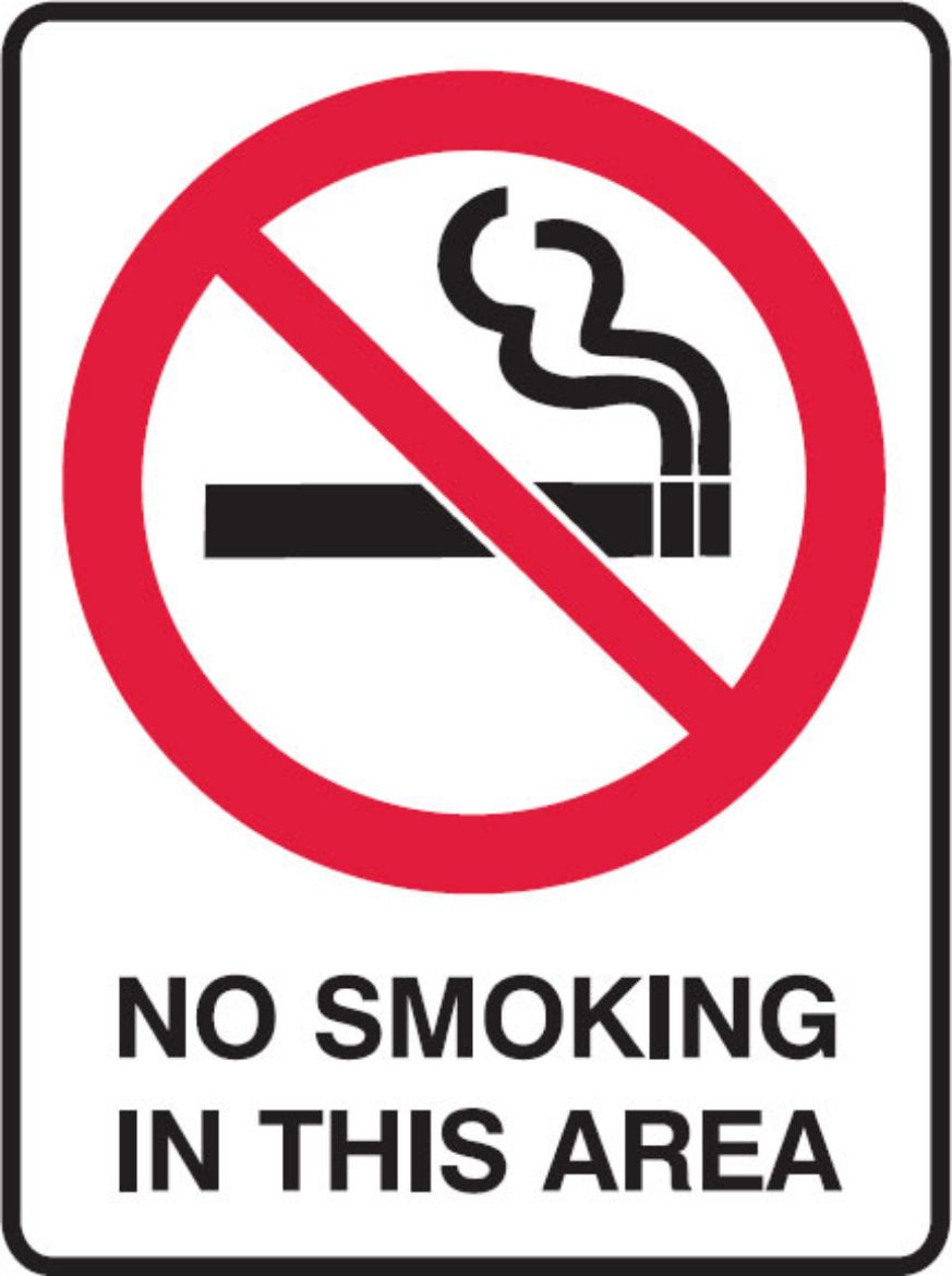 Picture of Prohibition Sign - No Smoking In This Area (Metal) H450mm x W300mm
