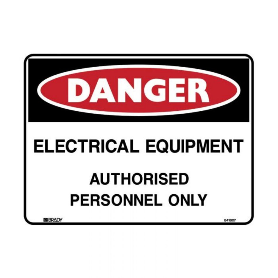 Picture of Danger Sign - Electrical Equipment Authorised Personnel Only (Self Adhesive Vinyl) H180mm x W250mm