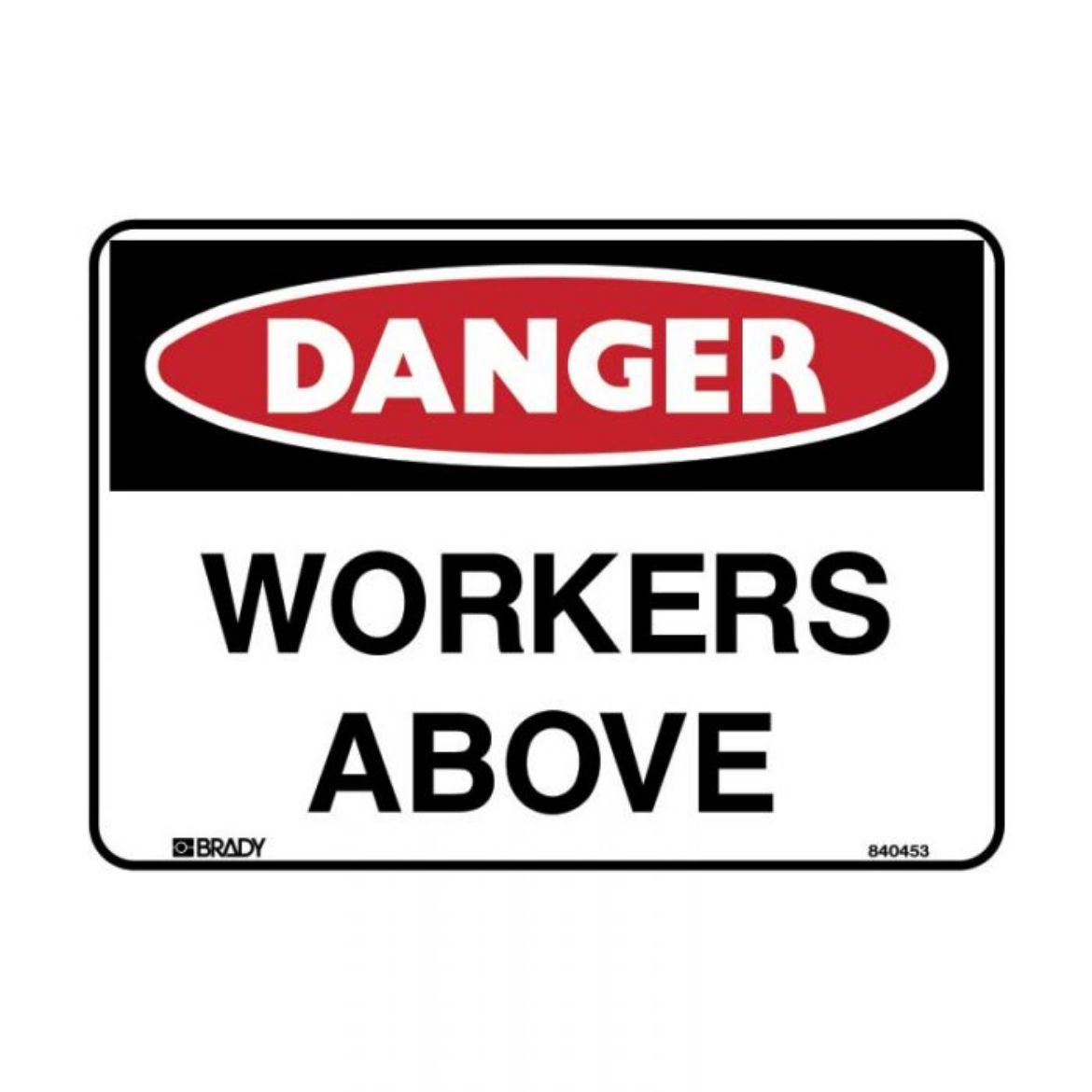Picture of Danger Sign - Workers Above (Polypropylene) H450mm x W600mm