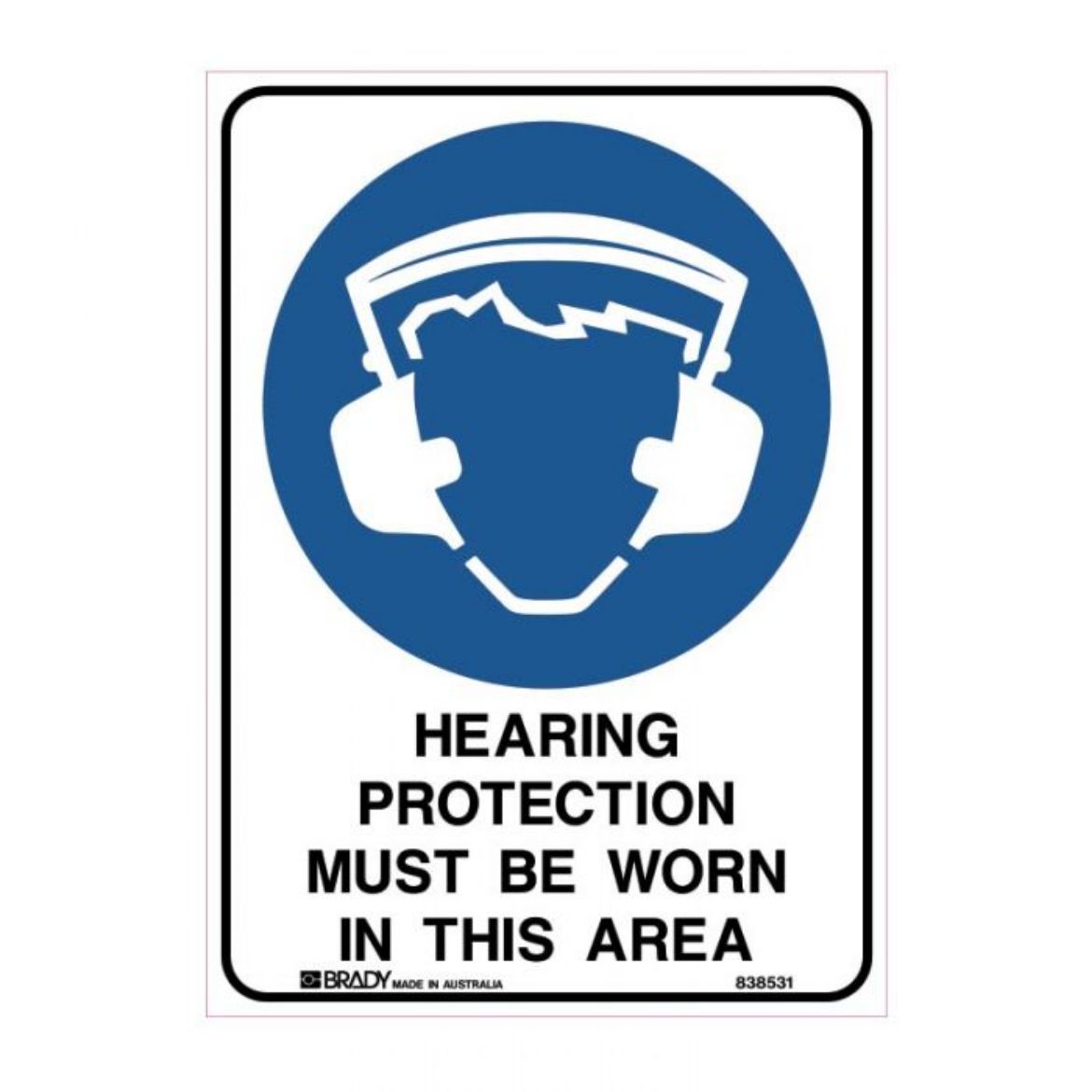 Picture of Hearing Protection Must Be Worn In This Area (Metal) H300mm x W225mm