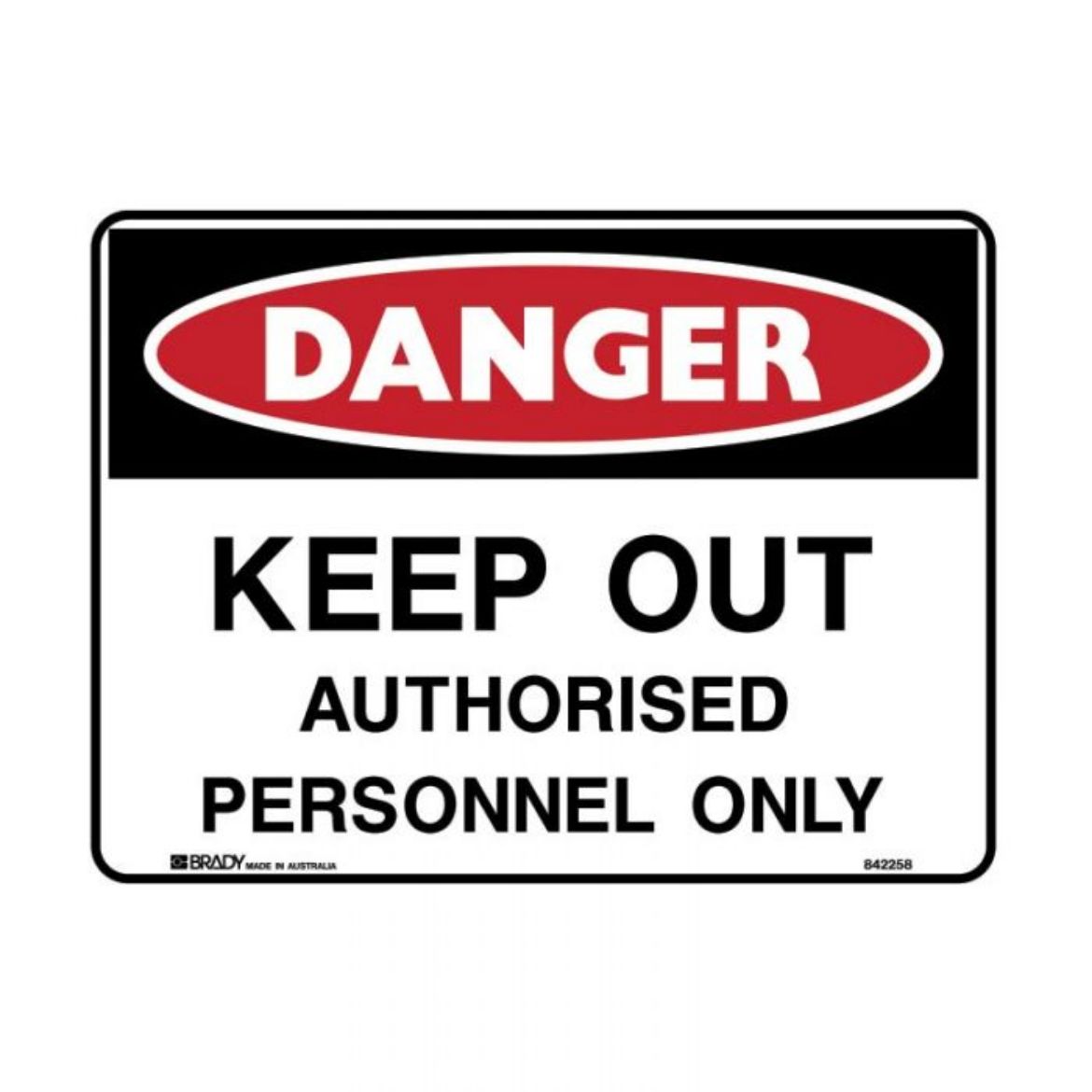 Picture of Danger Sign - Keep Out Authorised Personnel Only (Metal) H225mm x W300mm