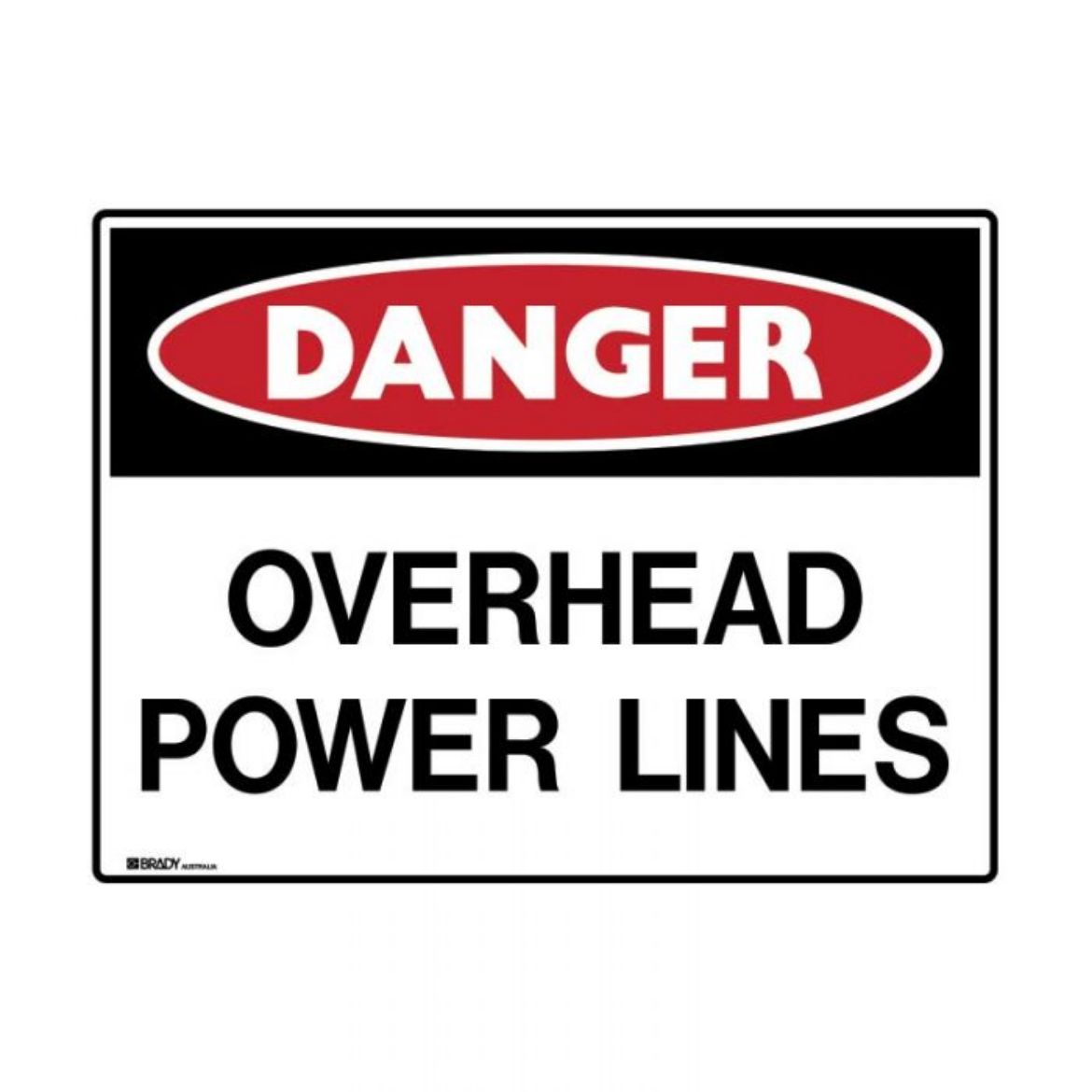 Picture of Danger Sign - Over Head Power Lines (Metal) H450mm x W600mm