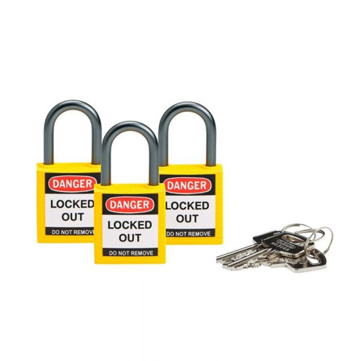 Picture of Safety Plus Padlocks - Keyed Alike Yellow 3pk