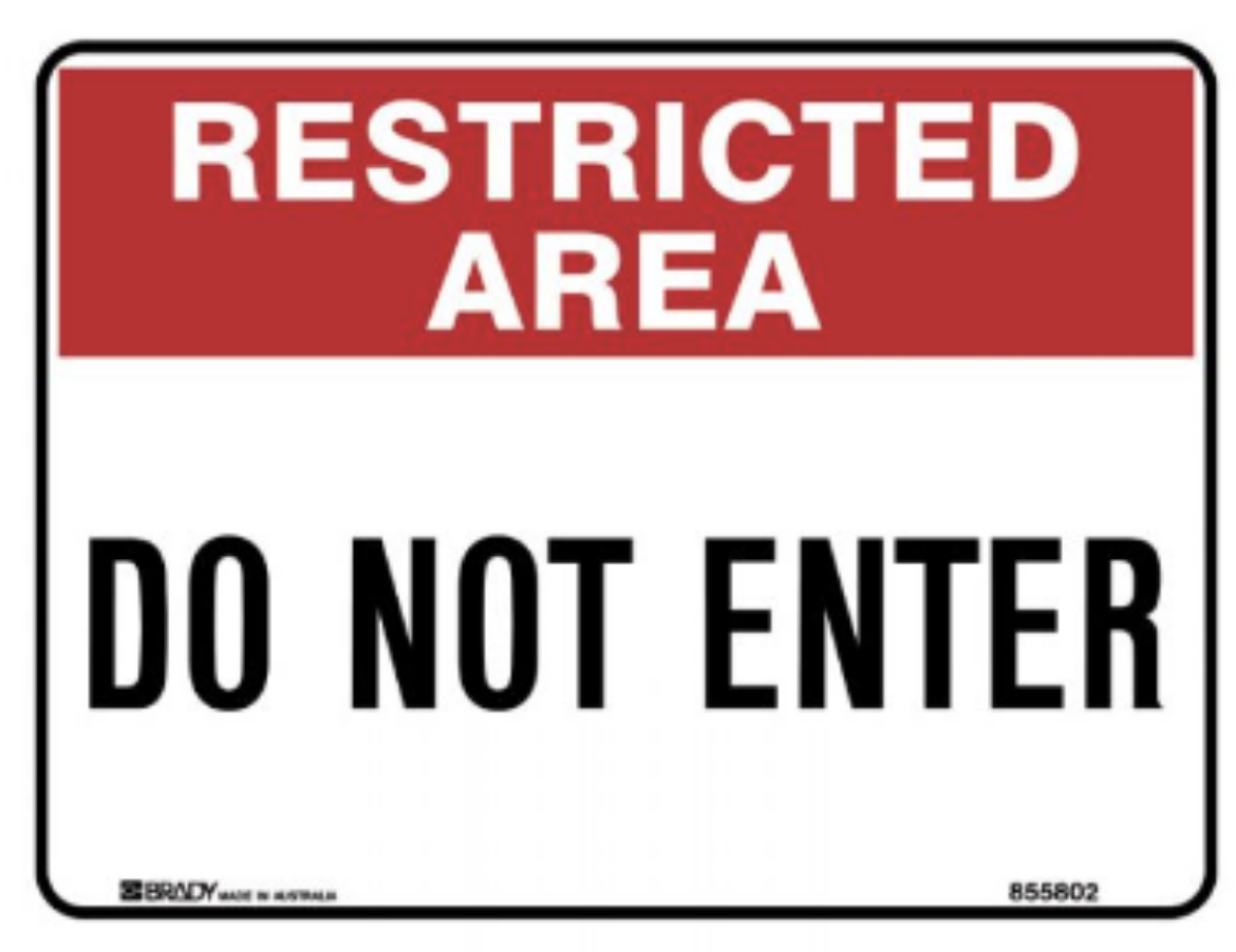 Picture of Restricted Area Sign - Do Not Enter (Self Adhesive Vinyl) H180mm x W250mm