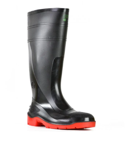 Picture of Black / Red PVC 400mm Safety Toe Gumboot