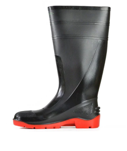Picture of Black / Red PVC 400mm Safety Toe Gumboot