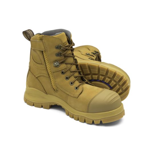 Picture of Blundstone Wheat Lace Up Side Zip Safety Boot