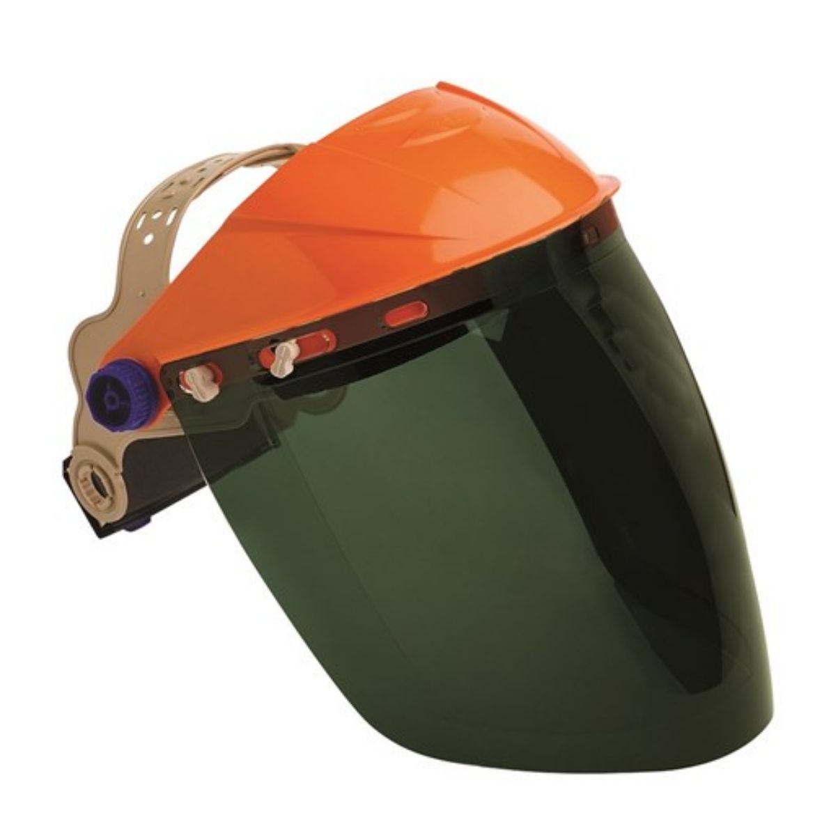 Picture of ASSEMBLED ORANGE BROWGUARD + HIGH IMPACT SHADE 5 VISOR - ORANGE BROWGUARD AND SHADE 5 HIGH IMPACT VISOR