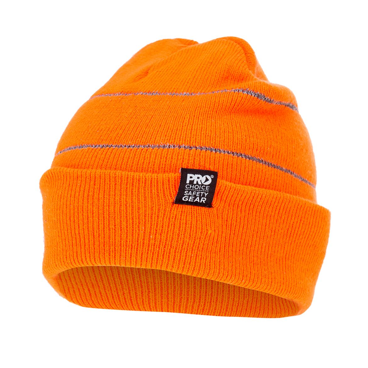 Picture of HI-VIS ORANGE BEANIE WITH RETRO-REFLECTIVE STRIPES