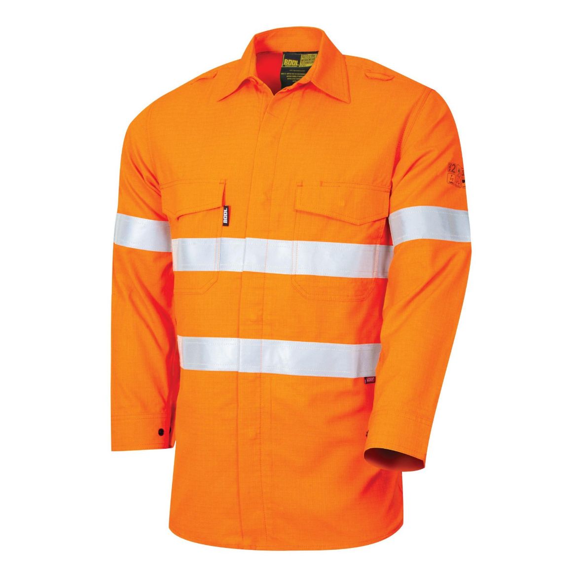 Picture of BOOL Shirt Parvotex® Inherent Fire Retardant  L/S Loxy® FR  Reflective Tape.  Nylon Stud Closure.