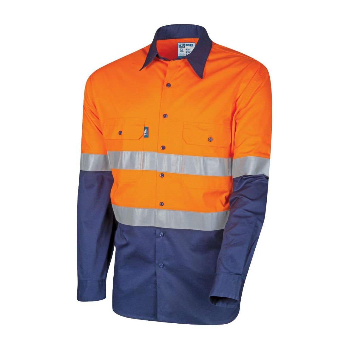 Picture of TRu Workwear Lightweight Vented Hi-Vis Drill Shirt With Reflective Tape