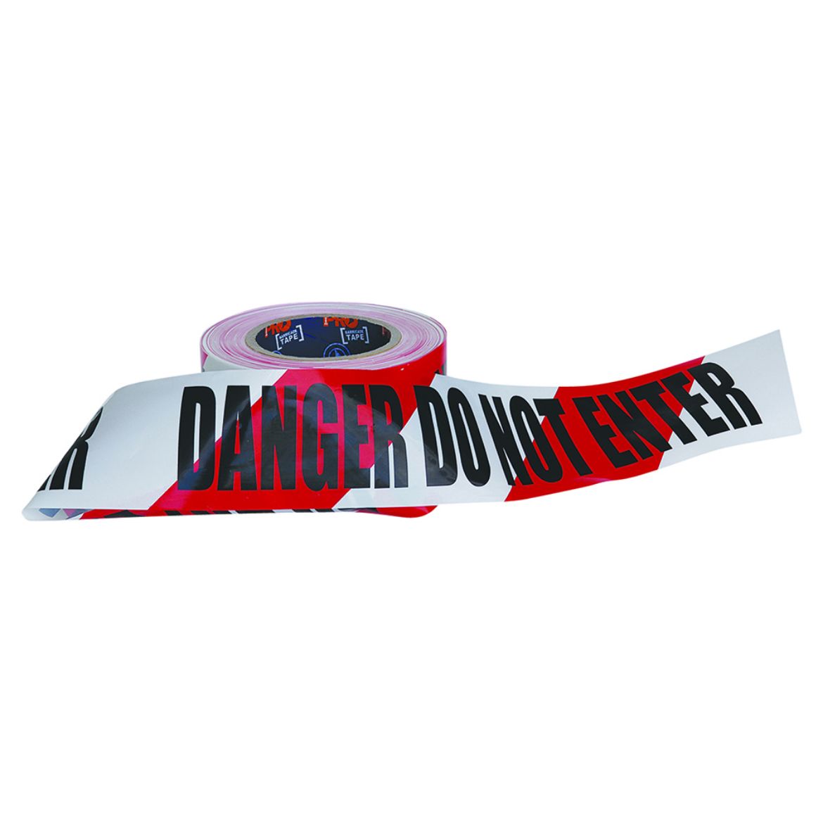 Picture of "DANGER DO NOT ENTER" ON RED/WHITE HAZARD TAPE - 100M X 75MM