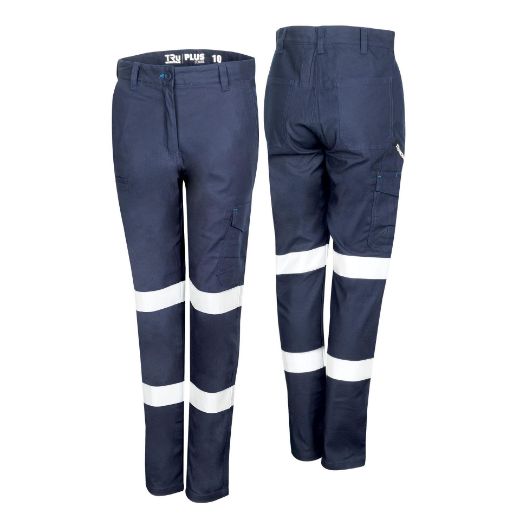 Picture of TRu Workwear Womens Midweight Cotton Stretch Cargo Trousers With Biomotion Reflective Tape