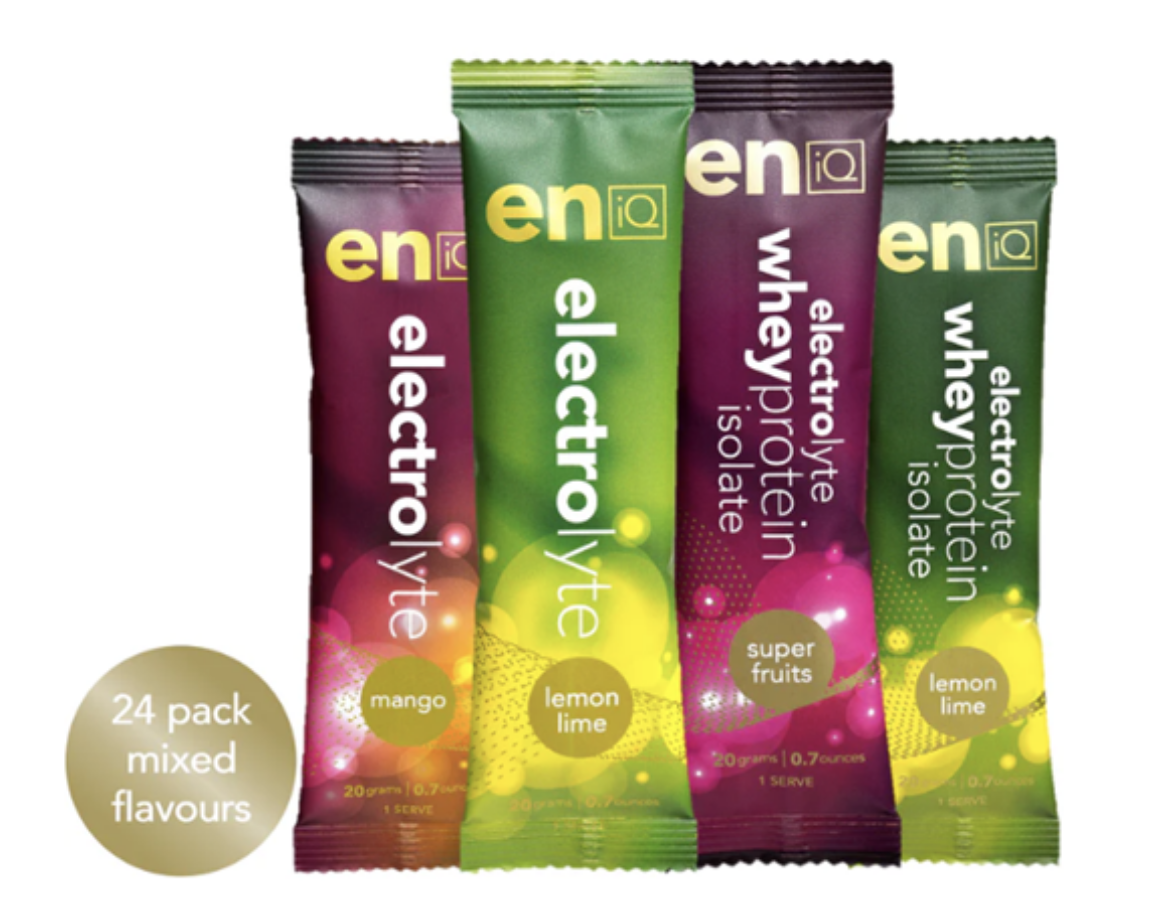 Picture of ENIQ Electrolyte sachets - Mixed Bag of 24 (12 x electrolyte / 12 x electrolyte whey protein isolate)