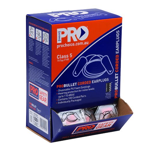 Picture of PRO-BULLET PU EARPLUGS CORDED - BOX OF 100