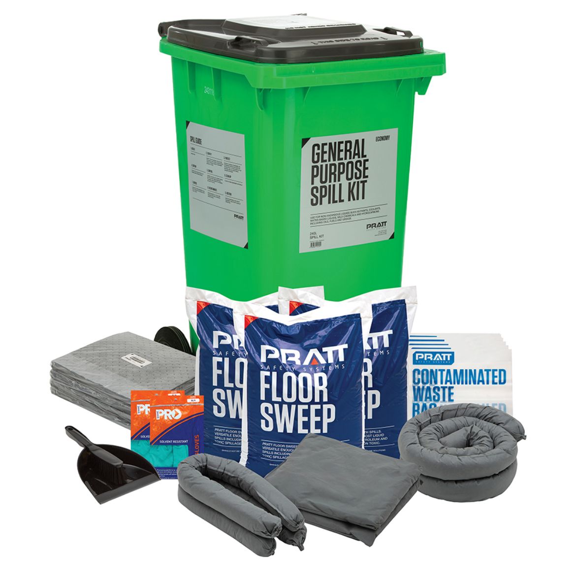 Picture of PRATT 240LTR GENERAL PURPOSE ECONOMY SPILL KIT- GREY LID 240ltr