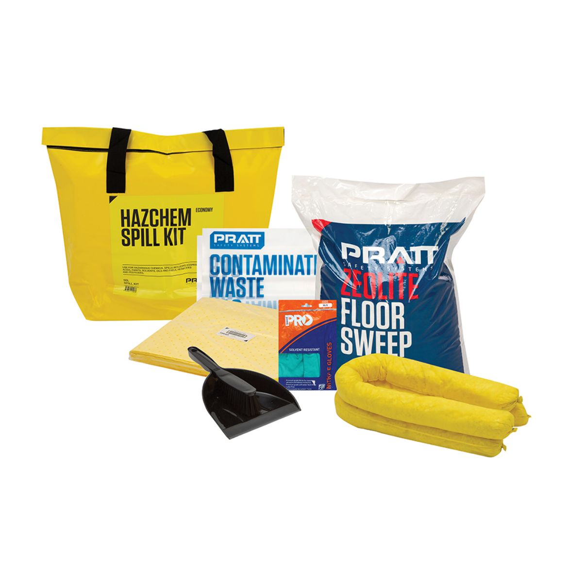 Picture of PRATT 50LTR HAZCHEM ECONOMY SPILL KIT- YELLOW BAG 50ltr