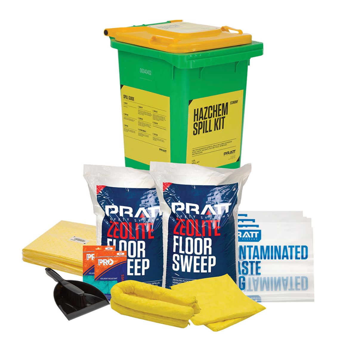 Picture of PRATT 120LTR HAZCHEM ECONOMY SPILL KIT- YELLOW LID 120ltr