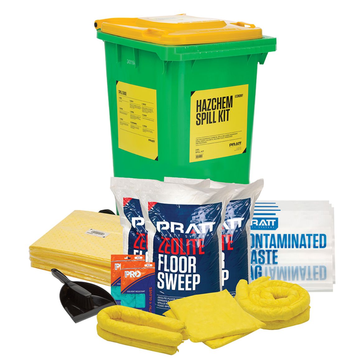 Picture of PRATT 240LTR HAZCHEM ECONOMY SPILL KIT- YELLOW LID 240ltr