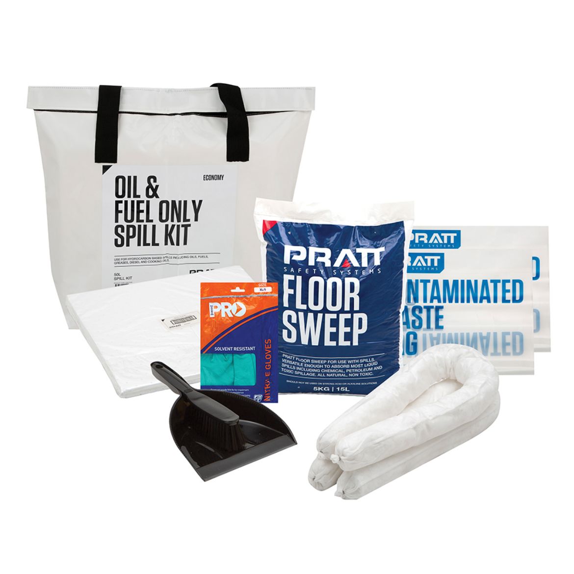 Picture of PRATT 50LTR OIL & FUEL ECONOMY SPILL KIT- WHITE BAG 50ltr