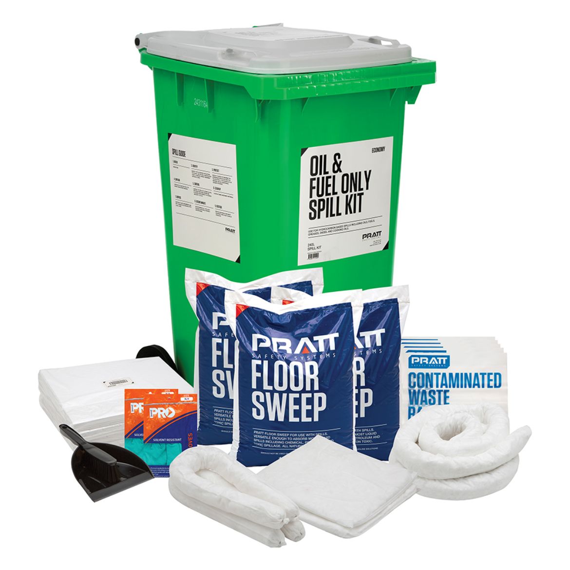Picture of PRATT 240LTR OIL & FUEL ECONOMY SPILL KIT- WHITE LID 240ltr