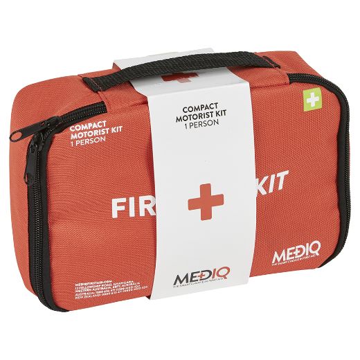 Picture of MEDIQ ESSENTIAL FIRST AID KIT COMPACT MOTORIST IN ORANGE SOFT PACK 1 PERSON