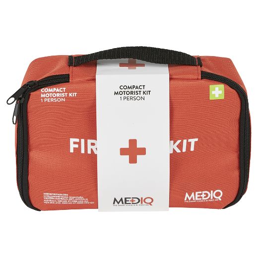 Picture of MEDIQ ESSENTIAL FIRST AID KIT COMPACT MOTORIST IN ORANGE SOFT PACK 1 PERSON