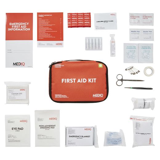 Picture of MEDIQ ESSENTIAL FIRST AID KIT COMPACT MOTORIST IN ORANGE SOFT PACK 1 PERSON