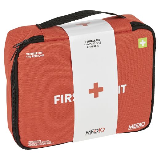 Picture of MEDIQ ESSENTIAL FIRST AID KIT VEHICLE IN ORANGE SOFT PACK 1-10 PERSONS LOW RISK
