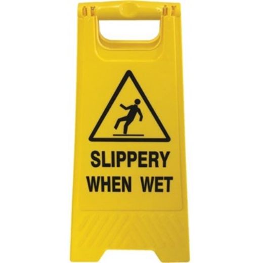 Picture of FLOOR STAND YELLOW 'SLIPPERY WHEN WET'
