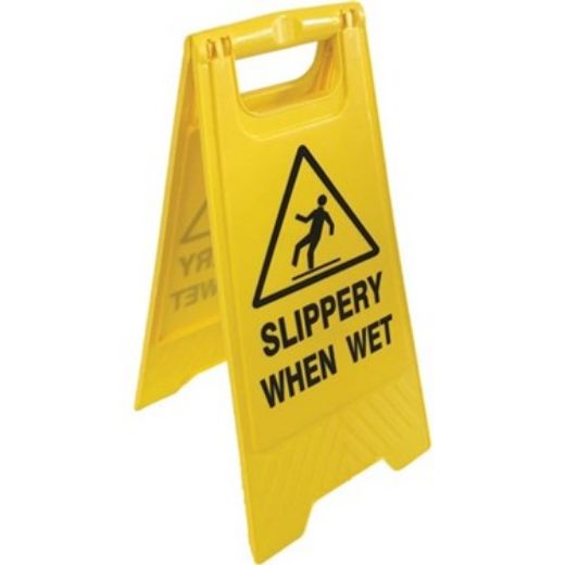 Picture of FLOOR STAND YELLOW 'SLIPPERY WHEN WET'