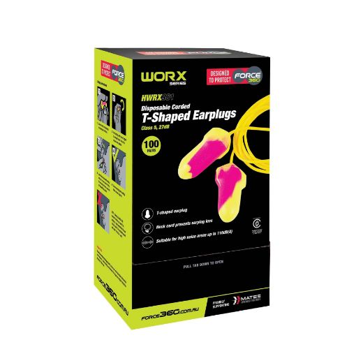 Picture of T-Shaped Corded Disposable Earplug - Class 5 27dB
