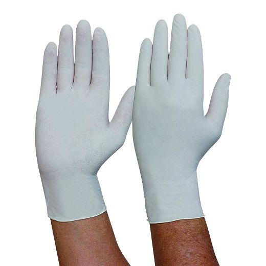 Picture of DISPOSABLE LATEX POWDERED GLOVES - BOX OF 100 PIECES