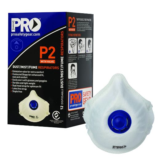 Picture of RESPIRATOR P2 WITH VALVE - BOX OF 12 MASKS