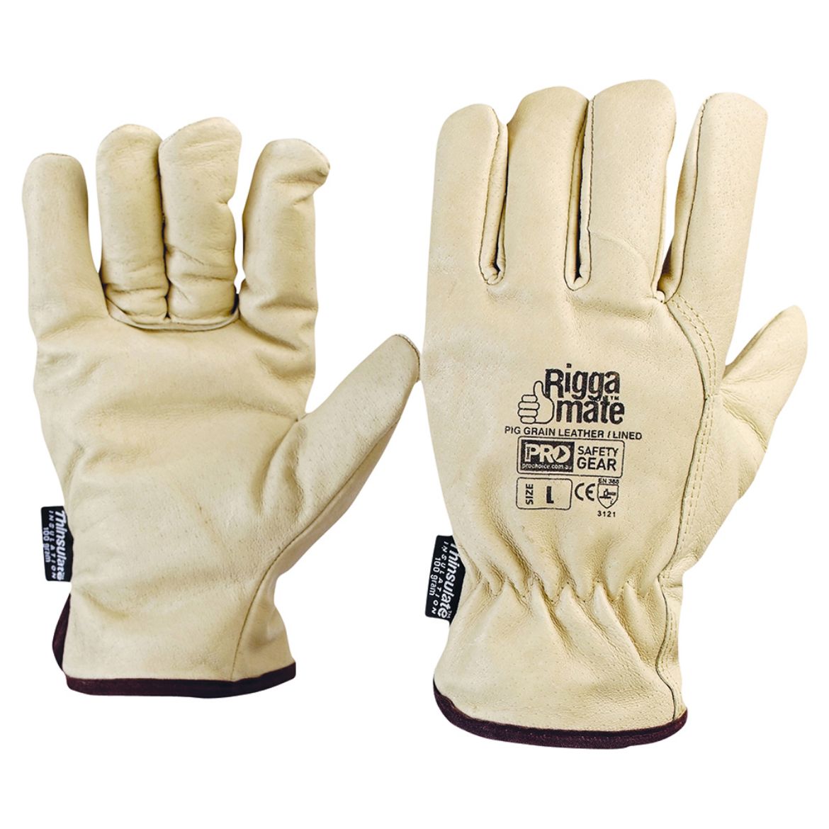 Picture of PIG GRAIN LEATHER RIGGER BEIGE, 3M THINSULATE LINED - Large