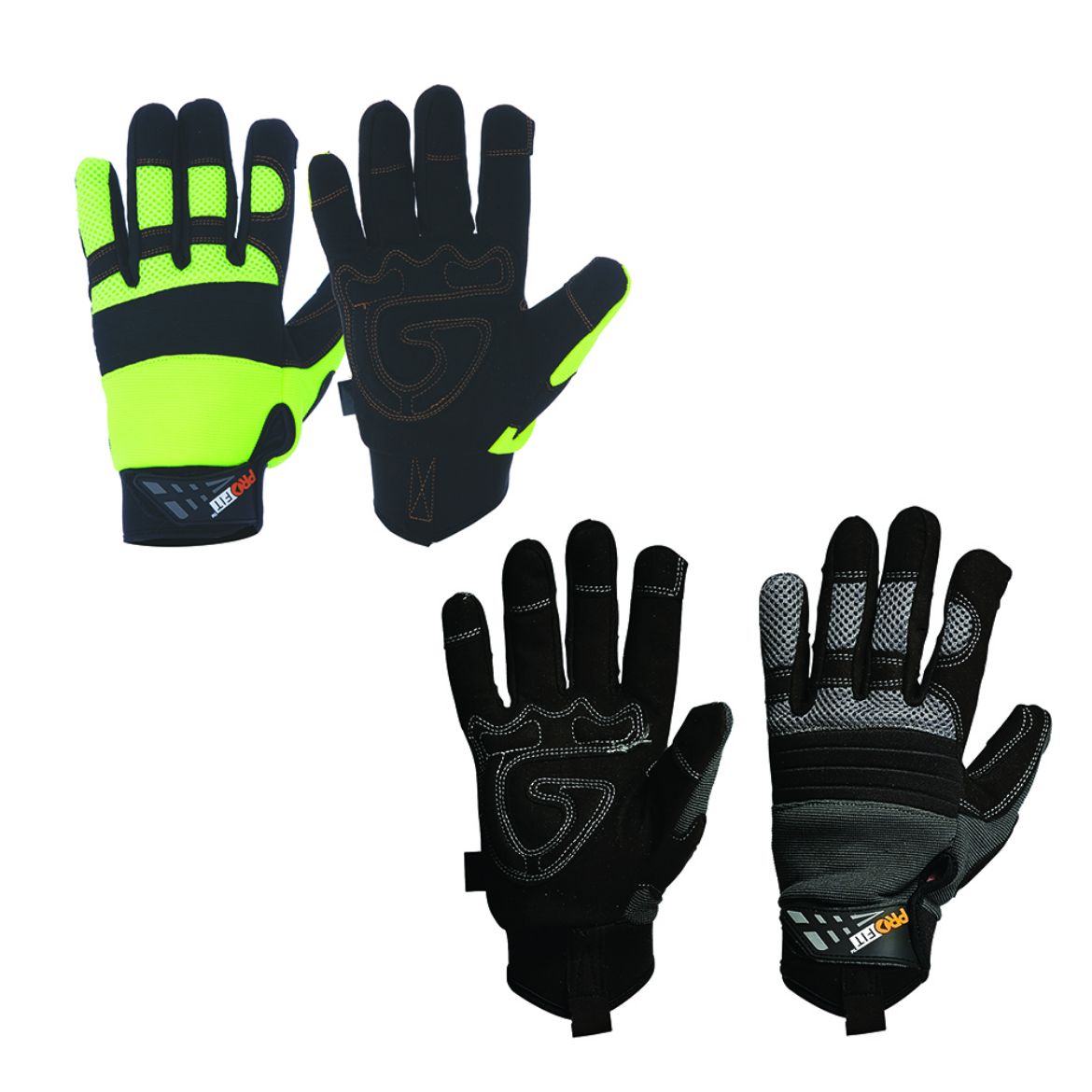 Picture of PRO-FIT GRIP FULL FINGER, REINFORCED PALM - HI-VIS YELLOW