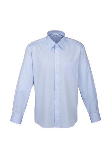 Picture of Biz Collection Luxe Mens L/S Shirt 100% Cotton Mini Herringbone