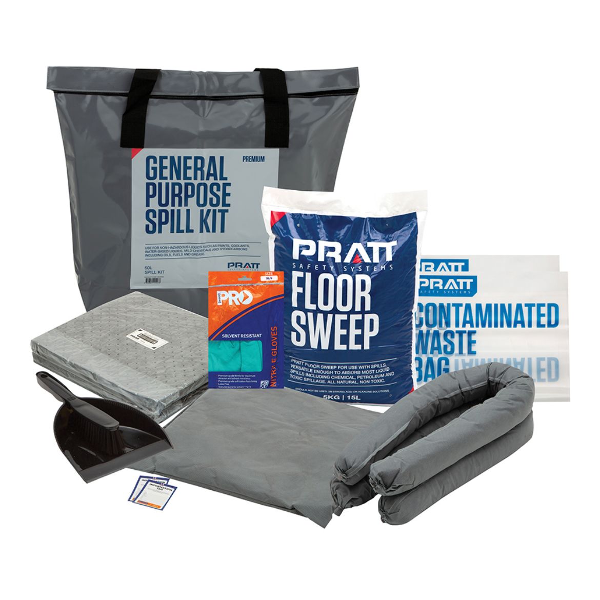 Picture of PRATT 50LTR GENERAL PURPOSE PREMIUM SPILL KIT- GREY BAG 50ltr