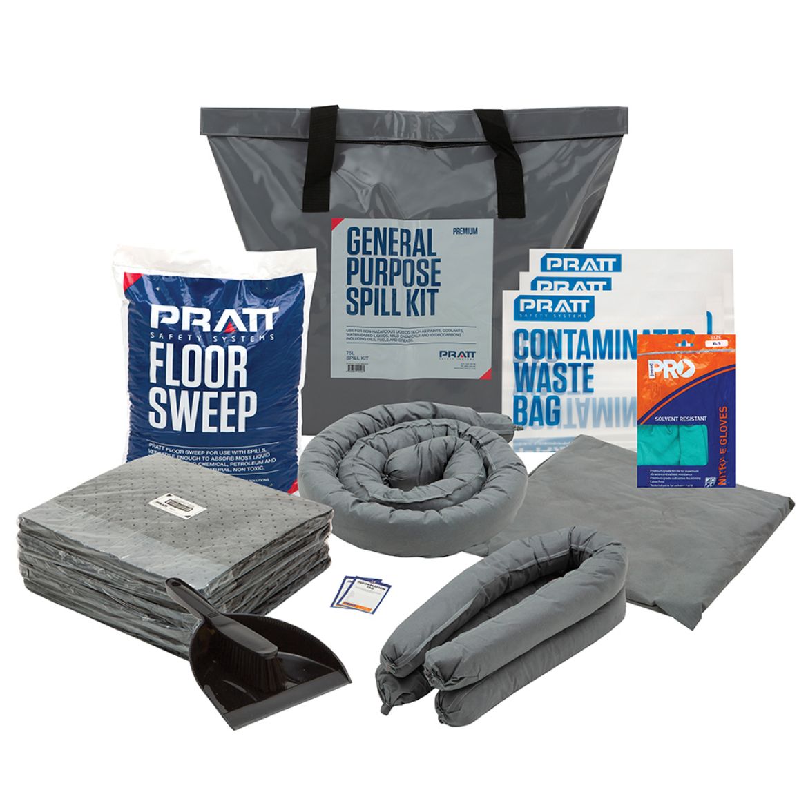 Picture of PRATT 75LTR GENERAL PURPOSE PREMIUM SPILL KIT- GREY BAG 75ltr