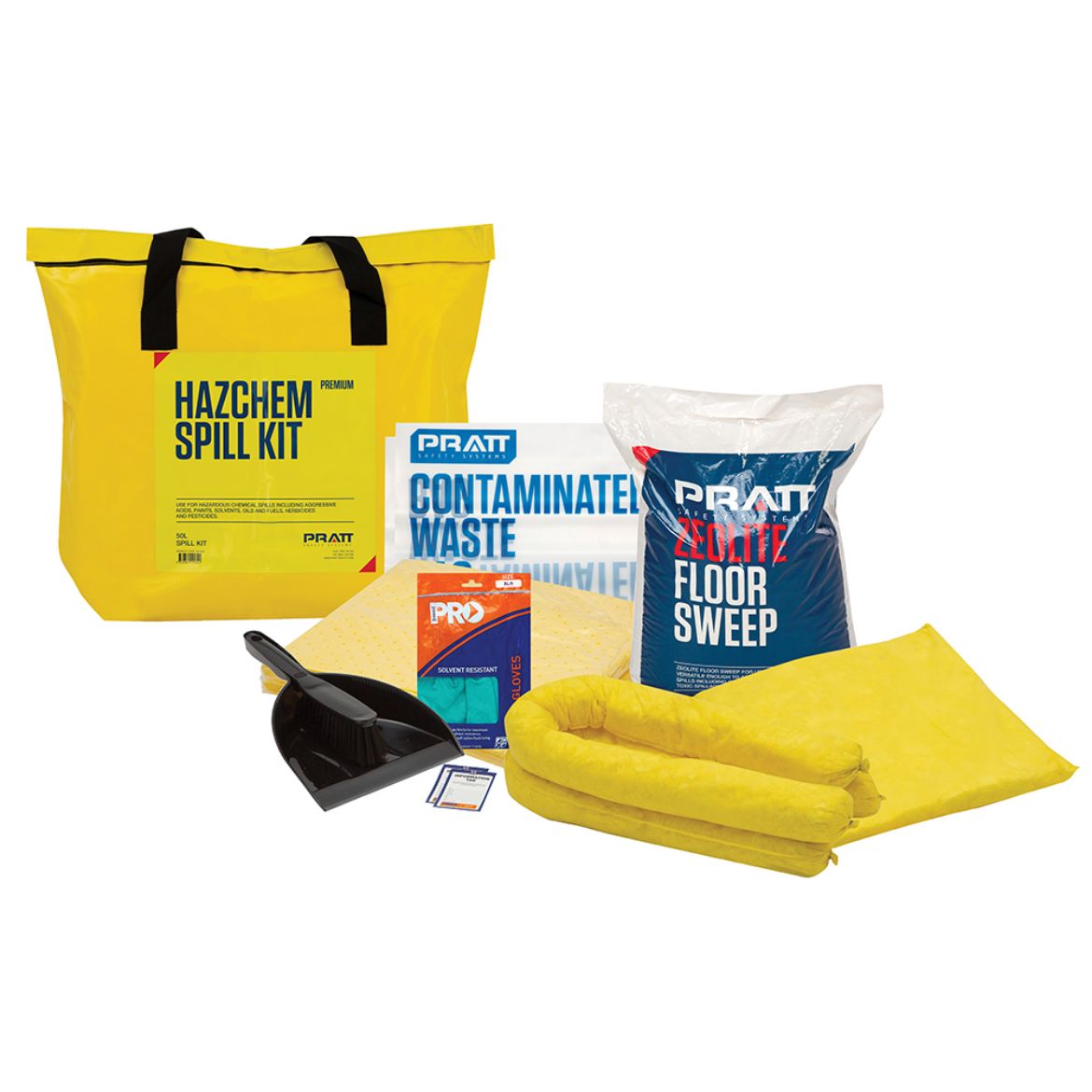 Picture of PRATT 50LTR HAZCHEM PREMIUM SPILL KIT- YELLOW BAG 50ltr