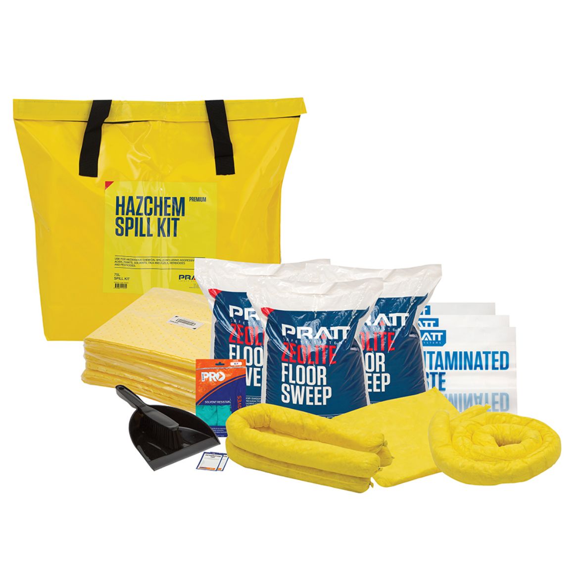 Picture of PRATT 75LTR HAZCHEM PREMIUM SPILL KIT- YELLOW BAG 75ltr