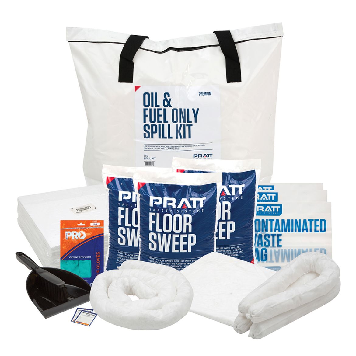 Picture of PRATT 75LTR OIL & FUEL PREMIUM SPILL KIT- WHITE BAG 75ltr